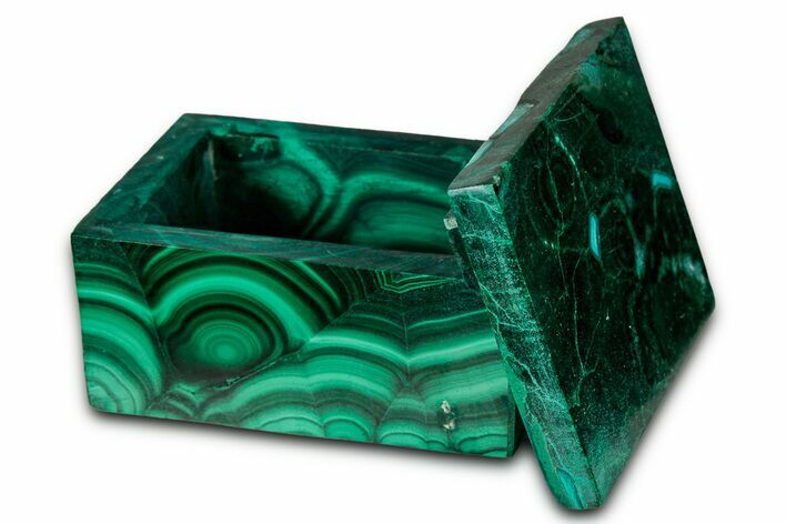 Wide Malachite Jewelry Box - DR Congo #335856